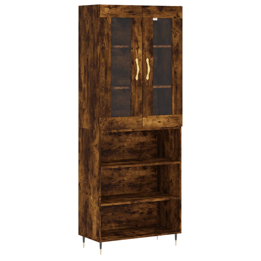 vidaXL Skříň highboard kouřový dub 69,5 x 34 x 180 cm kompozitní dřevo