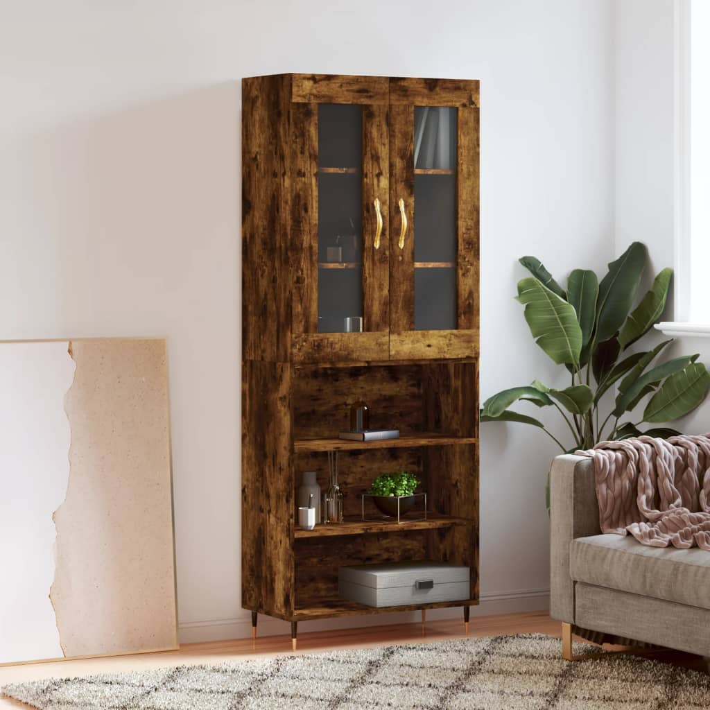 vidaXL Highboard Räuchereiche 69,5x34x180 cm Holzwerkstoff