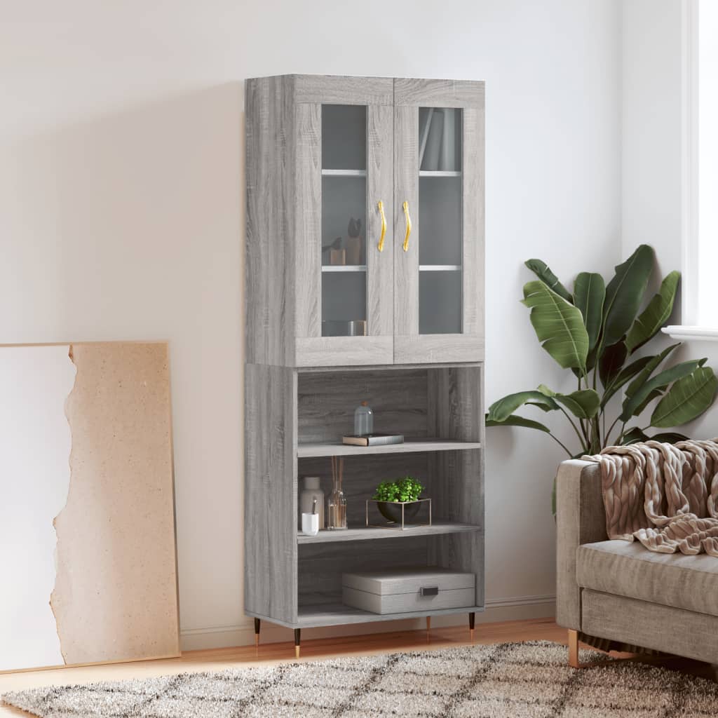 Thumbnail - vidaXL Highboard Grau Sonoma 69,5x34x180 cm Holzwerkstoff