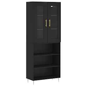 Skříň highboard černá 69,5 x 34 x 180 cm kompozitní dřevo - obrázek 2