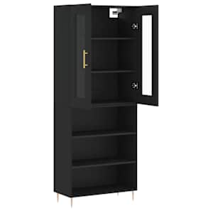 Skříň highboard černá 69,5 x 34 x 180 cm kompozitní dřevo - obrázek 4