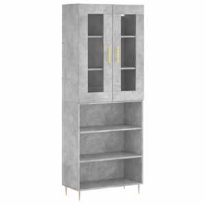 Skříň highboard betonově šedá 69,5x34x180 cm kompozitní dřevo - obrázek 2