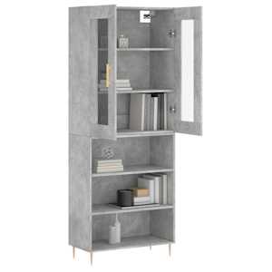 Skříň highboard betonově šedá 69,5x34x180 cm kompozitní dřevo - obrázek 3
