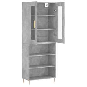 Skříň highboard betonově šedá 69,5x34x180 cm kompozitní dřevo - obrázek 4