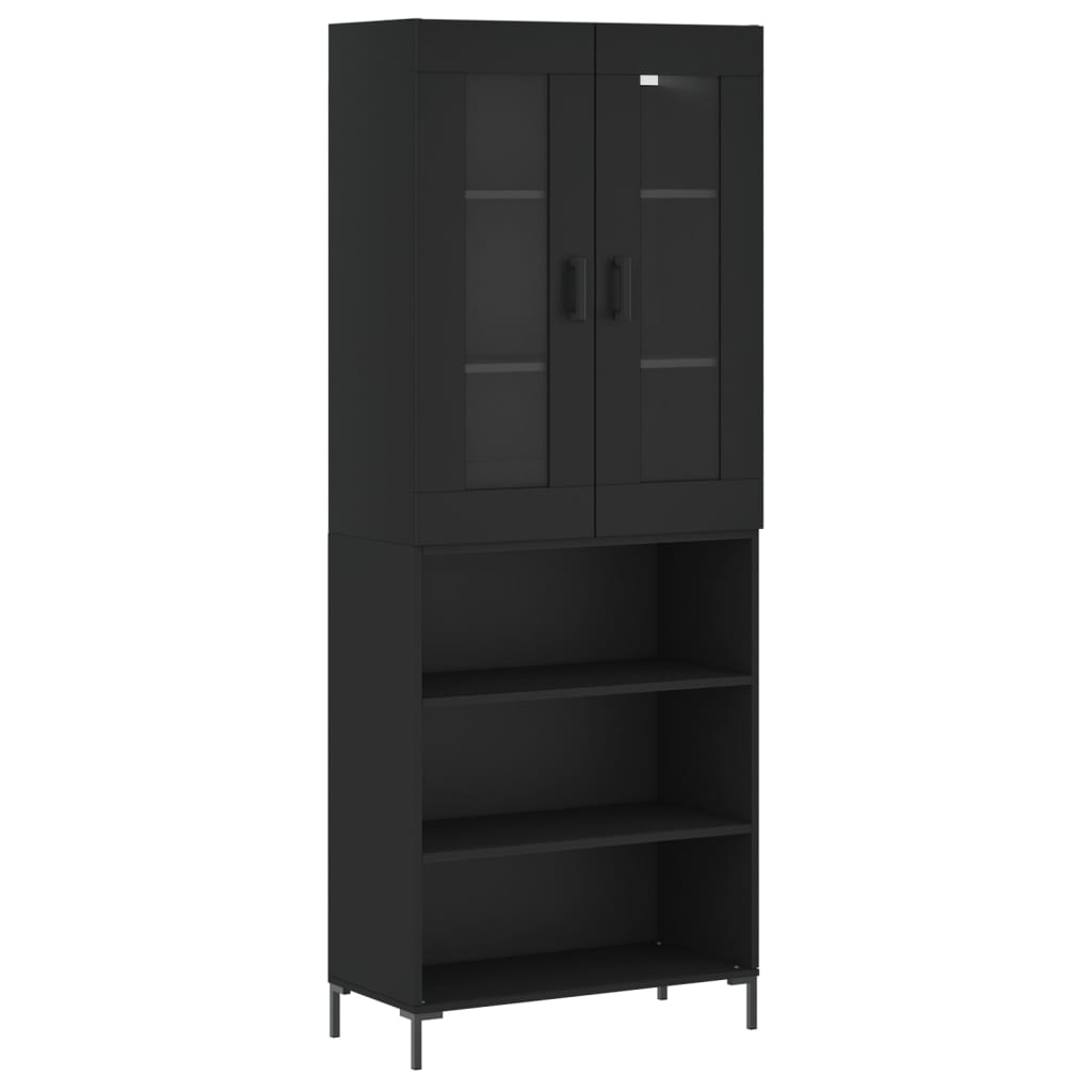 vidaXL Skříň highboard černá 69,5 x 34 x 180 cm kompozitní dřevo