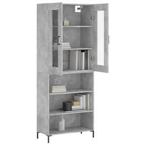 Skříň highboard betonově šedá 69,5x34x180 cm kompozitní dřevo - obrázek 3