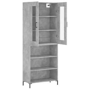Skříň highboard betonově šedá 69,5x34x180 cm kompozitní dřevo - obrázek 4