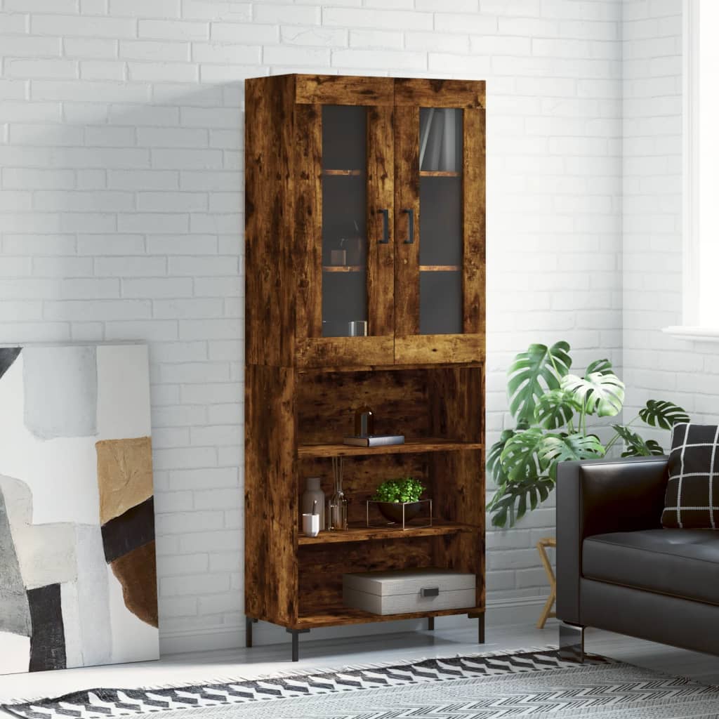 vidaXL Highboard Räuchereiche 69,5x34x180 cm Holzwerkstoff