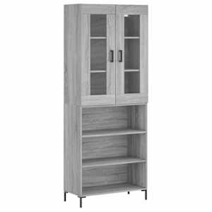 Skříň highboard šedá sonoma 69,5 x 34 x 180 cm kompozitní dřevo - obrázek 2