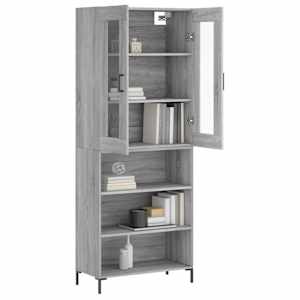 Skříň highboard šedá sonoma 69,5 x 34 x 180 cm kompozitní dřevo - obrázek 3