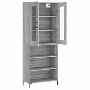Skříň highboard šedá sonoma 69,5 x 34 x 180 cm kompozitní dřevo - obrázek 4