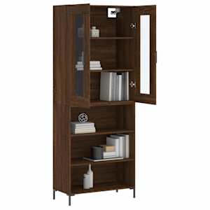 vidaXL Highboard brun eik 69,5x34x180 cm konstruert tre