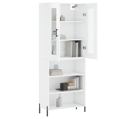 vidaXL Highboard Hochglanz-Weiß 69,5x34x180 cm Holzwerkstoff