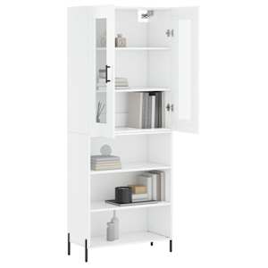 vidaXL Highboard Hochglanz-Weiß 69,5x34x180 cm Holzwerkstoff