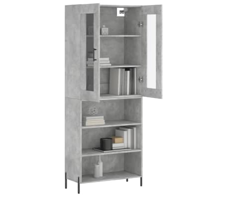 vidaXL Highboard Betongrau 69,5x34x180 cm Holzwerkstoff