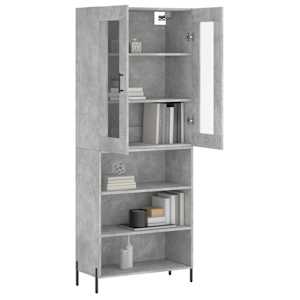 Skříň highboard betonově šedá 69,5x34x180 cm kompozitní dřevo - obrázek 3