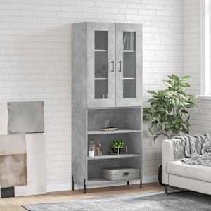 Skříň highboard betonově šedá 69,5x34x180 cm kompozitní dřevo - obrázek 1