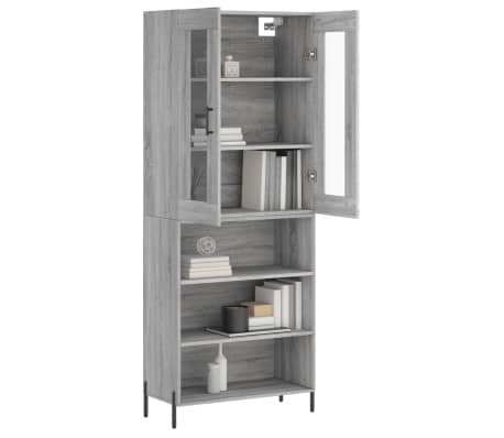 vidaXL Highboard Grey Sonoma 69.5x34x180 cm Engineered Wood