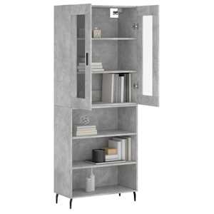 Skříň highboard betonově šedá 69,5x34x180 cm kompozitní dřevo - obrázek 3