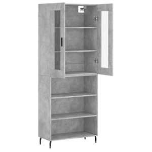 Skříň highboard betonově šedá 69,5x34x180 cm kompozitní dřevo - obrázek 4