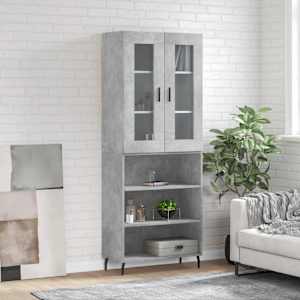 Skříň highboard betonově šedá 69,5x34x180 cm kompozitní dřevo - obrázek 1