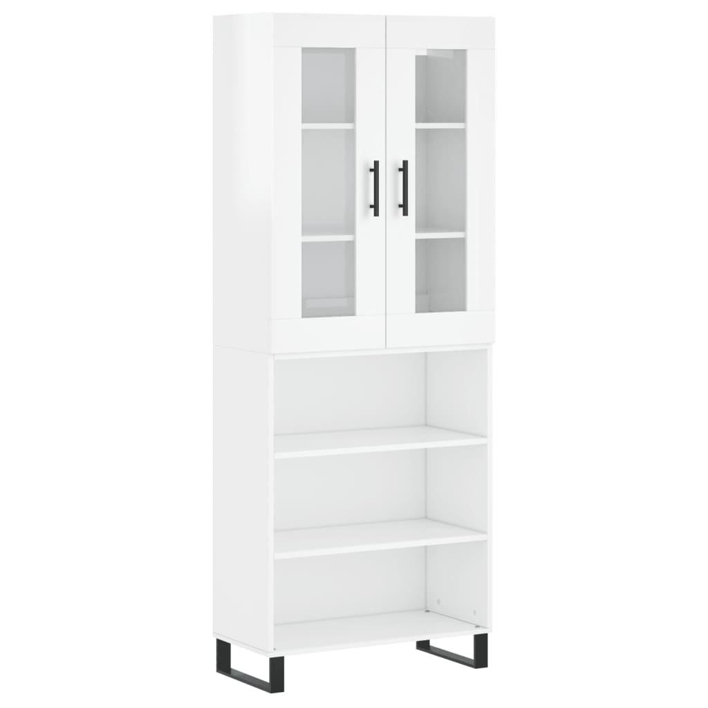 vidaXL Skříň highboard lesklá bílá 69,5 x 34 x 180 cm kompozitní dřevo