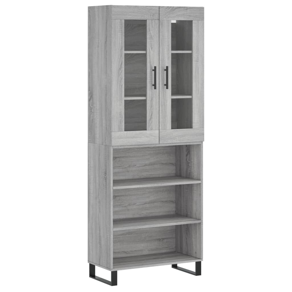 vidaXL Skříň highboard šedá sonoma 69,5 x 34 x 180 cm kompozitní dřevo