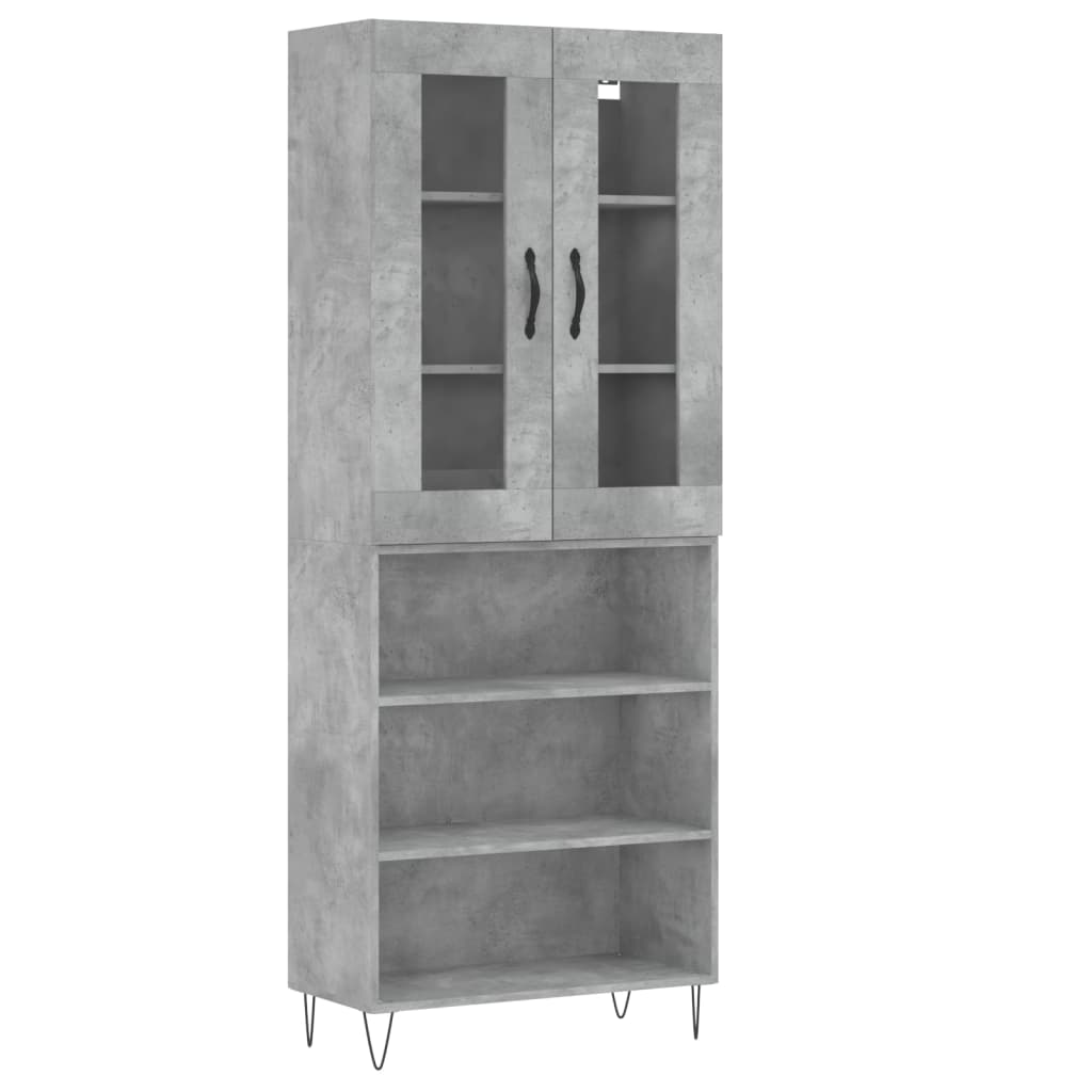 vidaXL Skříň highboard betonově šedá 69,5x34x180 cm kompozitní dřevo