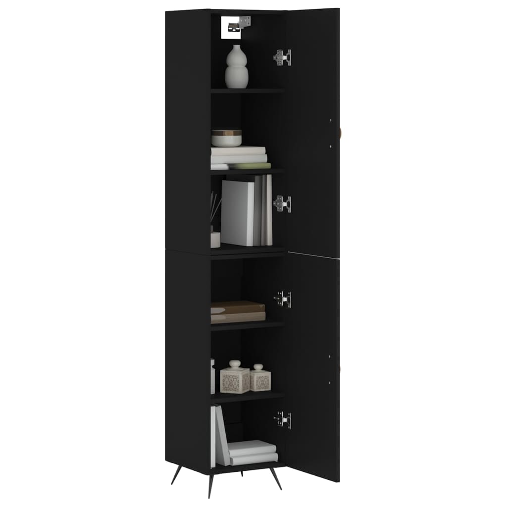 vidaXL Highboard Black 34.5x34x180 cm Engineered Wood