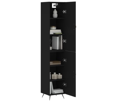 vidaXL Highboard Black 34.5x34x180 cm Engineered Wood