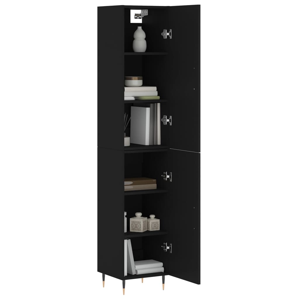 vidaXL Highboard Black 34.5x34x180 cm Engineered Wood