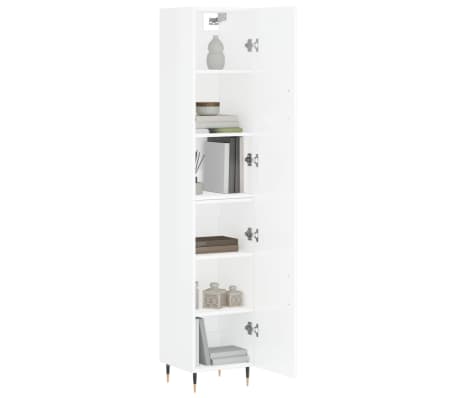 vidaXL Highboard Hochglanz-Wei&szlig; 34,5x34x180 cm Holzwerkstoff