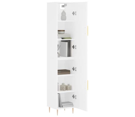 vidaXL Ντουλάπι Λευκό 34,5 x 34 x 180 εκ. από Επεξεργασμένο Ξύλο