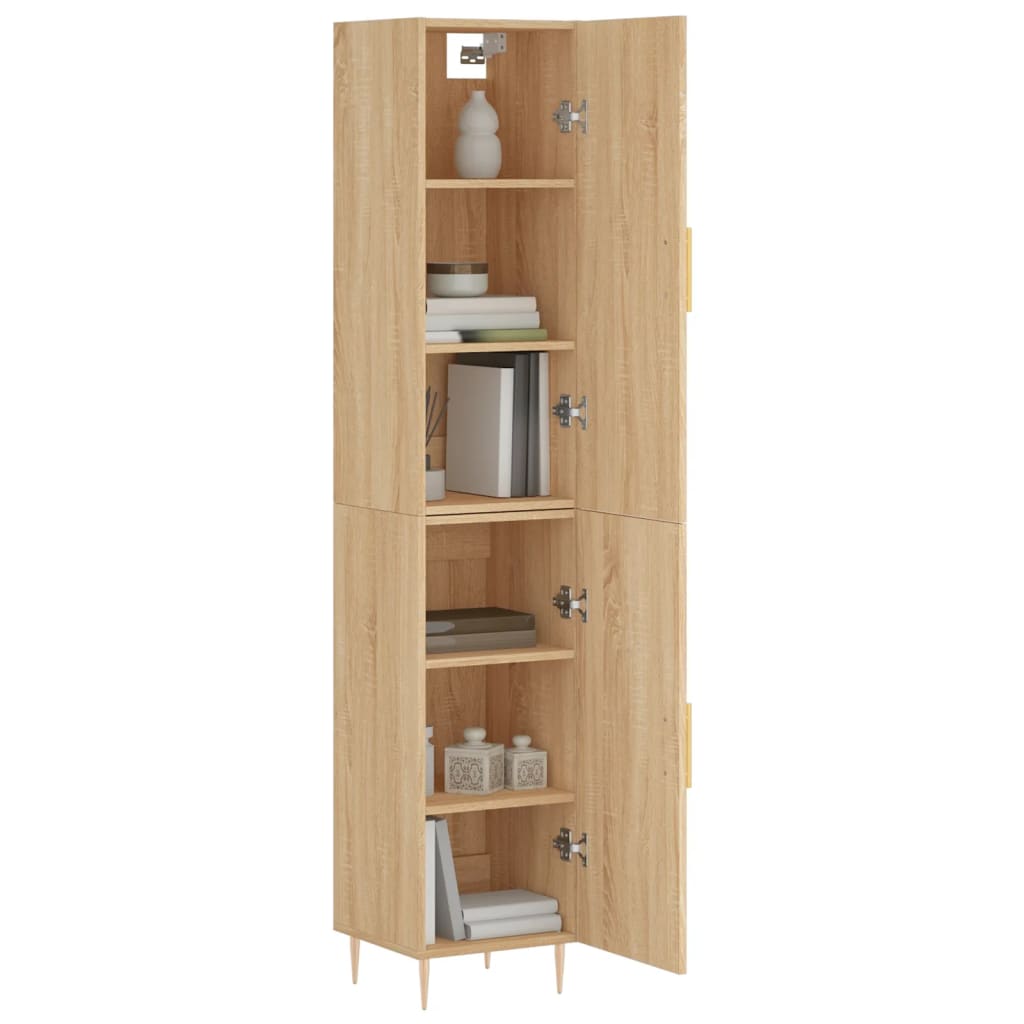 vidaXL Hoge kast 34,5x34x180 cm bewerkt hout sonoma eikenkleurig