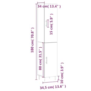 Skříň highboard betonově šedá 34,5x34x180 cm kompozitní dřevo - obrázek 13