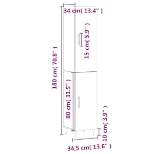 Skříň highboard kouřový dub 34,5 x 34 x 180 cm kompozitní dřevo - obrázek 13