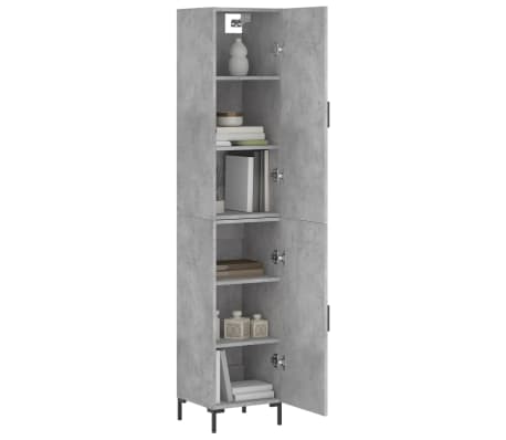 vidaXL Dulap &icirc;nalt, gri beton, 34,5x34x180 cm, lemn prelucrat