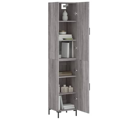 vidaXL Visoka omara siva sonoma 34,5x34x180 cm inženirski les