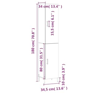 Skříň highboard bílá 34,5 x 34 x 180 cm kompozitní dřevo - obrázek 13