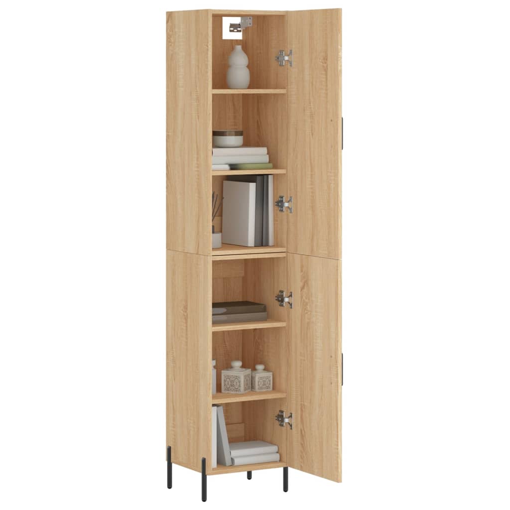 vidaXL Hoge kast 34,5x34x180 cm bewerkt hout sonoma eikenkleurig