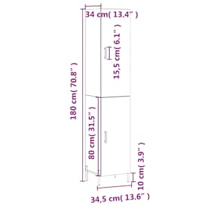 Skříň highboard betonově šedá 34,5x34x180 cm kompozitní dřevo - obrázek 13