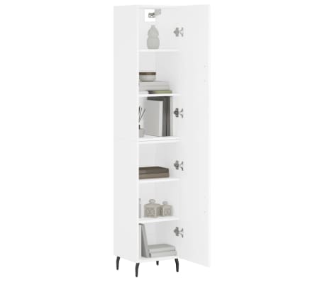vidaXL Highboard hvit 34,5x34x180 cm konstruert tre