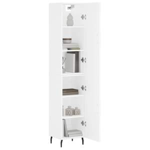 vidaXL Highboard hvit 34,5x34x180 cm konstruert tre