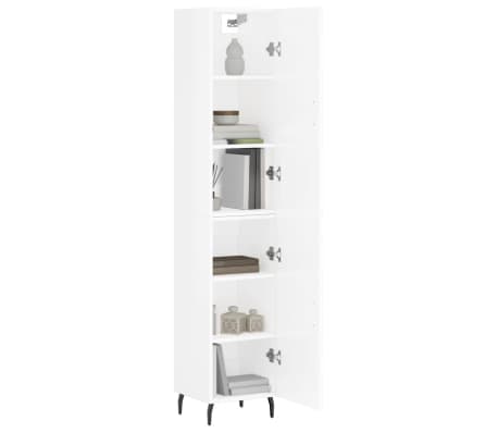 vidaXL Ντουλάπι Γυαλ. Λευκό 34,5 x 34 x 180 εκ. από Επεξεργασμένο Ξύλο