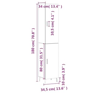 Skříň highboard šedá sonoma 34,5 x 34 x 180 cm kompozitní dřevo - obrázek 13