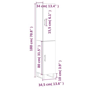 Skříň highboard dub sonoma 34,5 x 34 x 180 cm kompozitní dřevo - obrázek 13