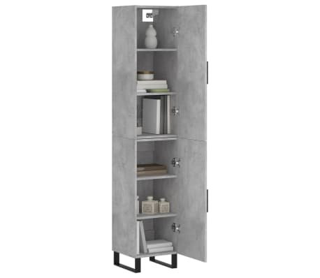 vidaXL Highboard Concrete Grey 34.5x34x180 cm Engineered Wood