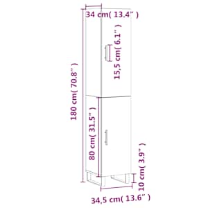 Skříň highboard betonově šedá 34,5x34x180 cm kompozitní dřevo - obrázek 13