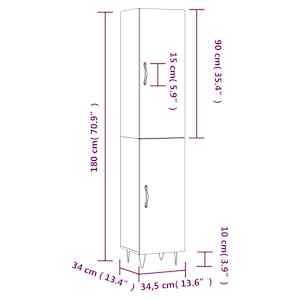 Skříň highboard betonově šedá 34,5x34x180 cm kompozitní dřevo - obrázek 13