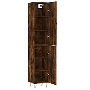 Skříň highboard kouřový dub 34,5 x 34 x 180 cm kompozitní dřevo - obrázek 4
